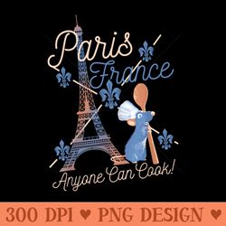 disney pixar ratatouille remy paris france poster - png download with transparent background