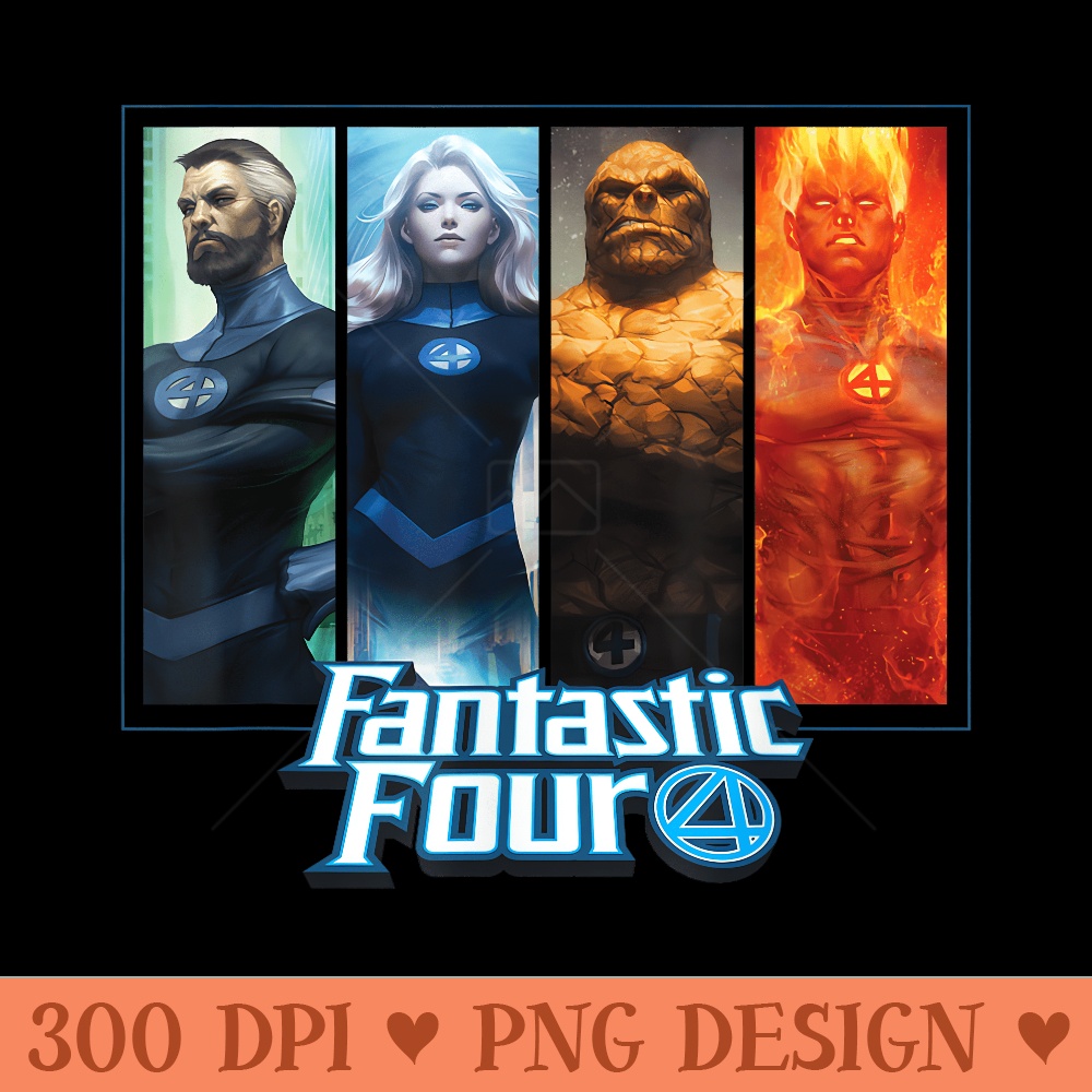 Marvel Fantastic Four Family Character Grid T - PNG Design Files - Transform Your Sublimation Creations