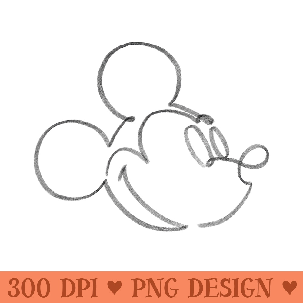 Disney Mickey Mouse Head Artist Pencil Doodle Retro Vintage - PNG Templates - Perfect for Sublimation Mastery