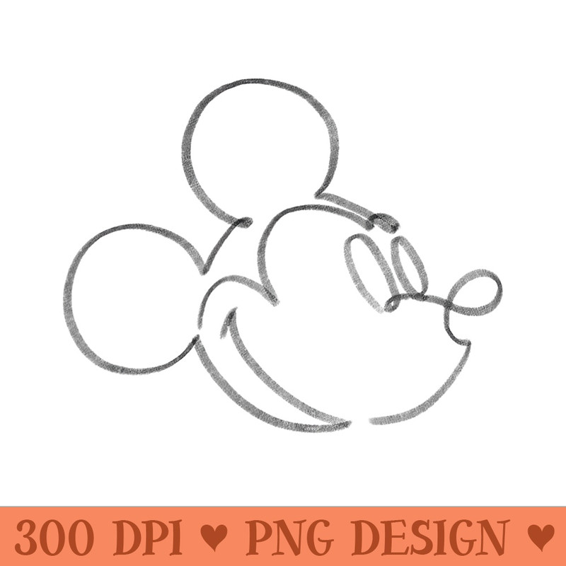Disney Mickey Mouse Head Artist Pencil Doodle Retro Vintage - PNG Templates - Perfect for Sublimation Mastery