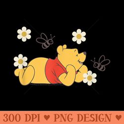 disney winnie the pooh in nature with bees floral portrait - mug sublimation png