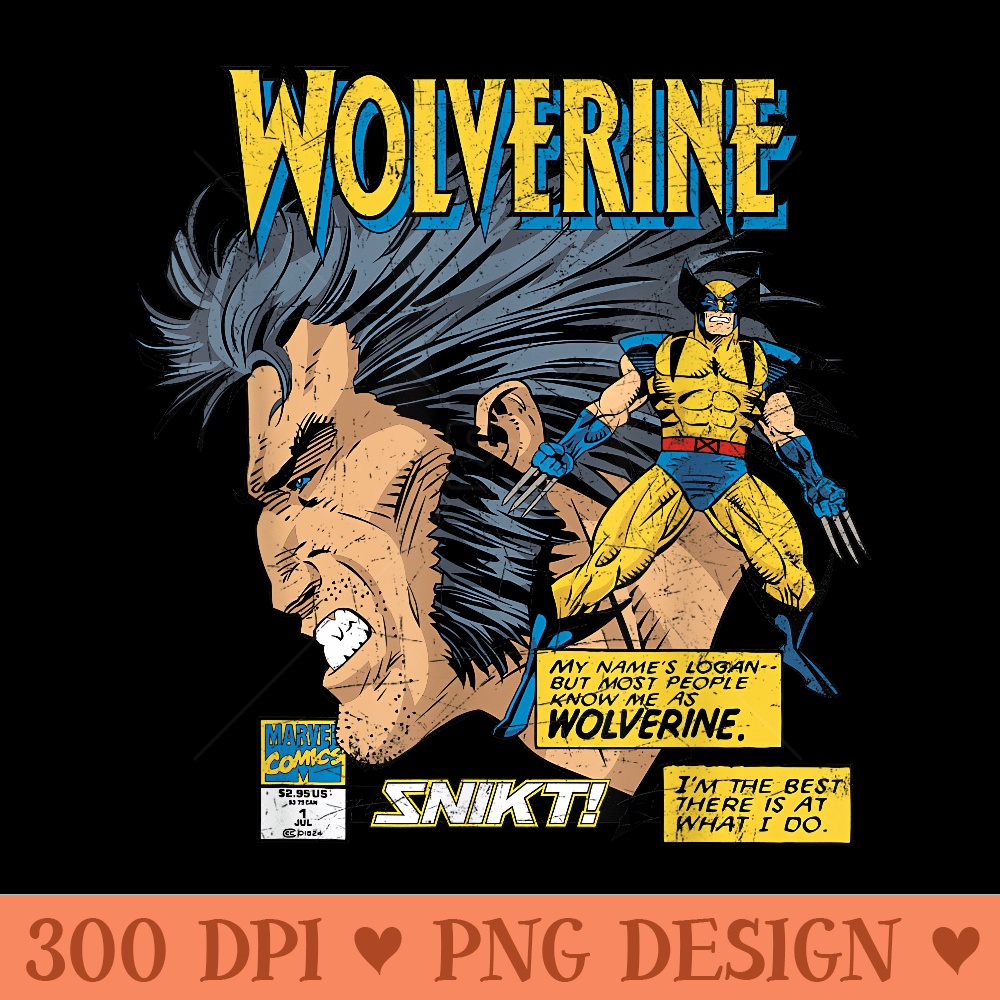 Marvel Comics Wolverine Classic Logan Retro T - PNG download with transparent background - Easy To Print And User Friendly Designs