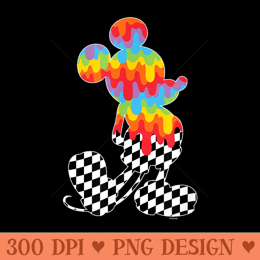 Mickey Mouse Tie Dye Checkered Drip - PNG Templates - Transform Your Sublimation Creations