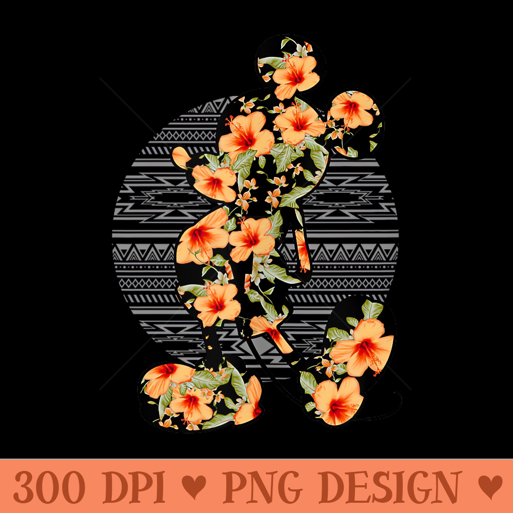 Disney Tropical Dreams Burnout Mickey - Transparent PNG Clipart - Enhance Your Apparel