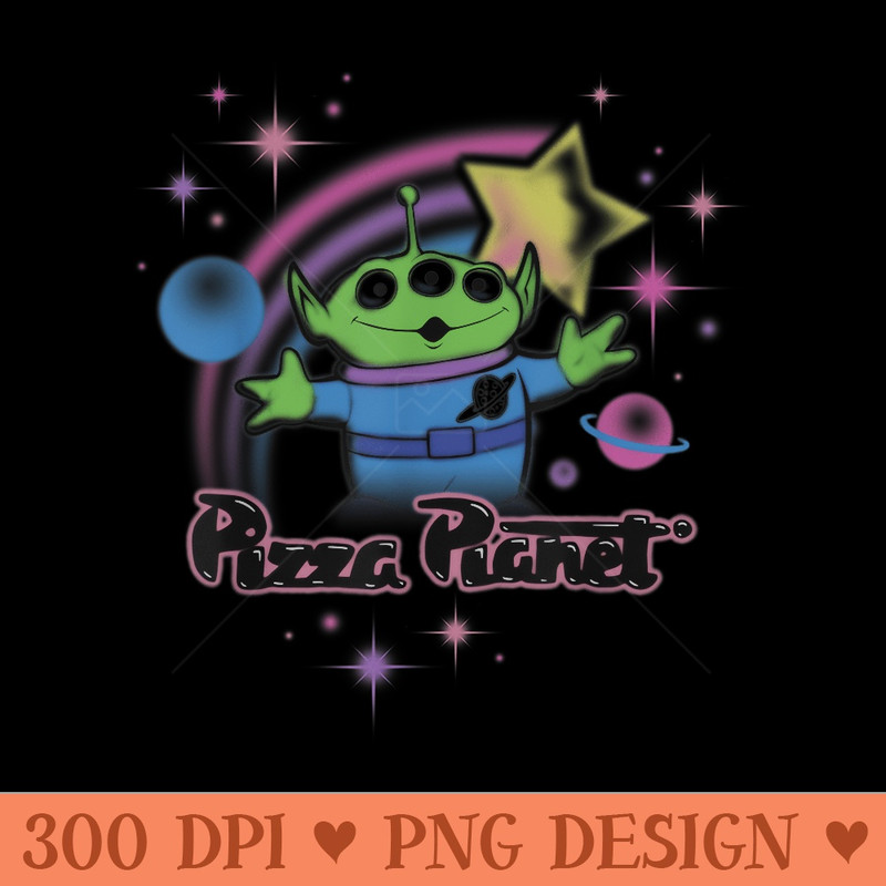 Disney Pixar Toy Story Alien Pizza Planet Airbrush - Beautiful PNG download - Bold & Eye Catching