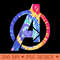 Marvel Avengers Logo Rainbow Tie Dye 90s - Transparent PNG Clipart - Stunning Sublimation Graphics