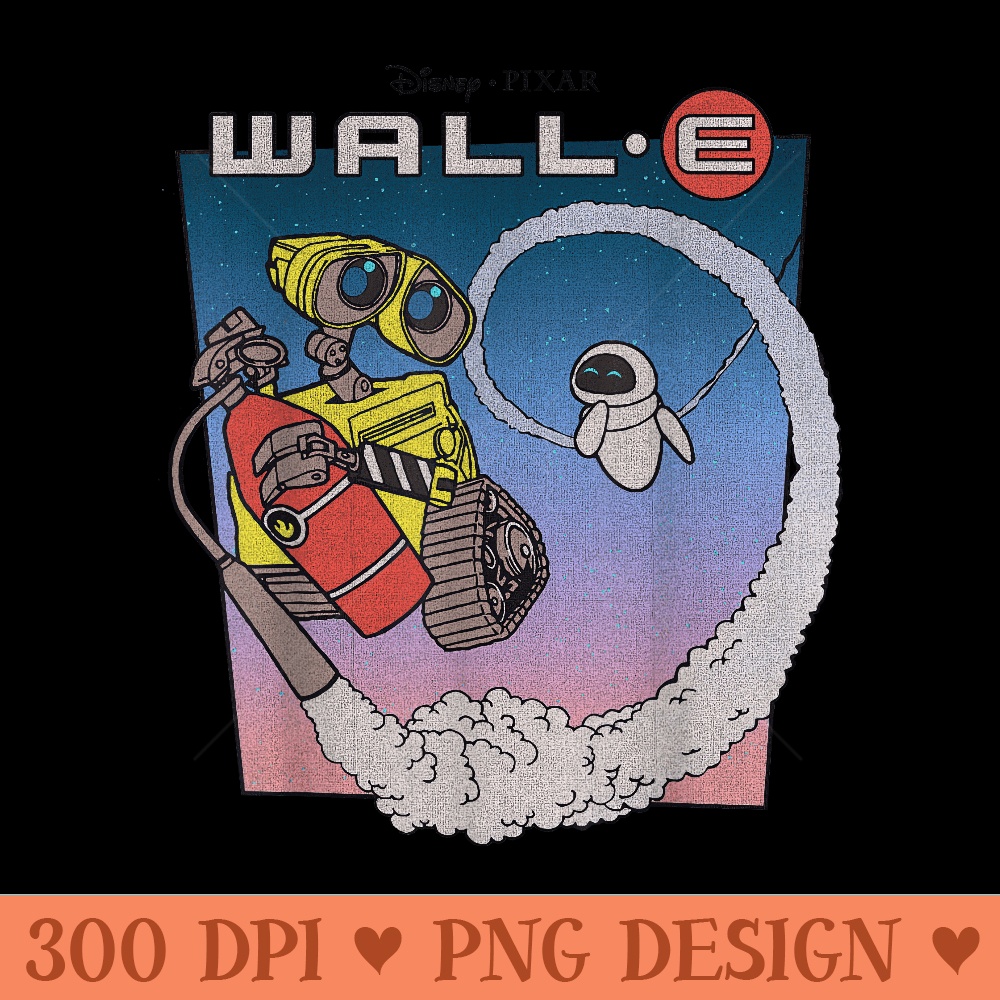 Disney Pixar WallE Fly Eve Retro Distressed T - Transparent PNG download - Revolutionize Your Designs