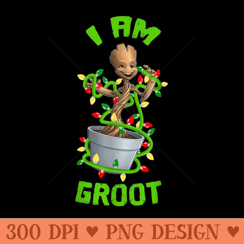 Marvel Christmas I Am Groot Cartoon - PNG download for graphic design - Limited Edition And Exclusive Designs