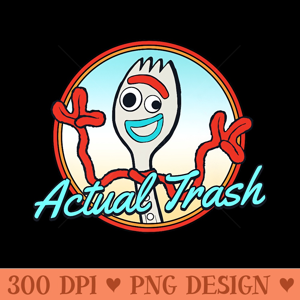 Disney Pixar Toy Story Forky Actual Trash Portrait Premium - PNG Clipart for Graphic Design - Instant Access To Downloadable Files