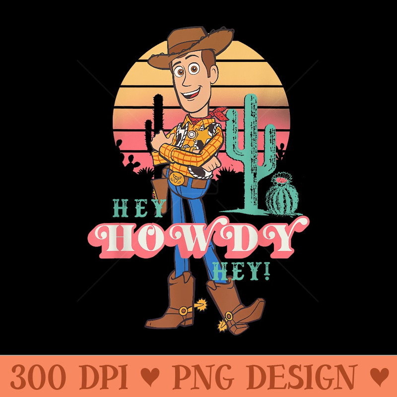 Disney Pixar Toy Story 4 Woody Hey Howdy Hey Retro Portrait - PNG Design Files - Create with Confidence