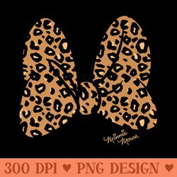 disney minnie mouse leopard print bow premium short sleeve - png image download
