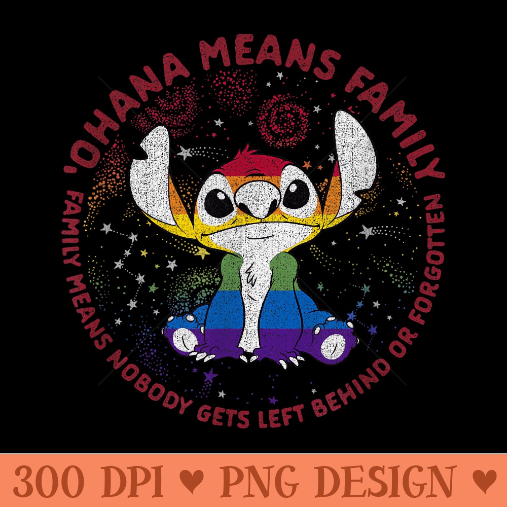 Disney Lilo Stich Ohana Pride Circle Short Sleeve - PNG Clipart for Graphic Design - Perfect for Sublimation Art