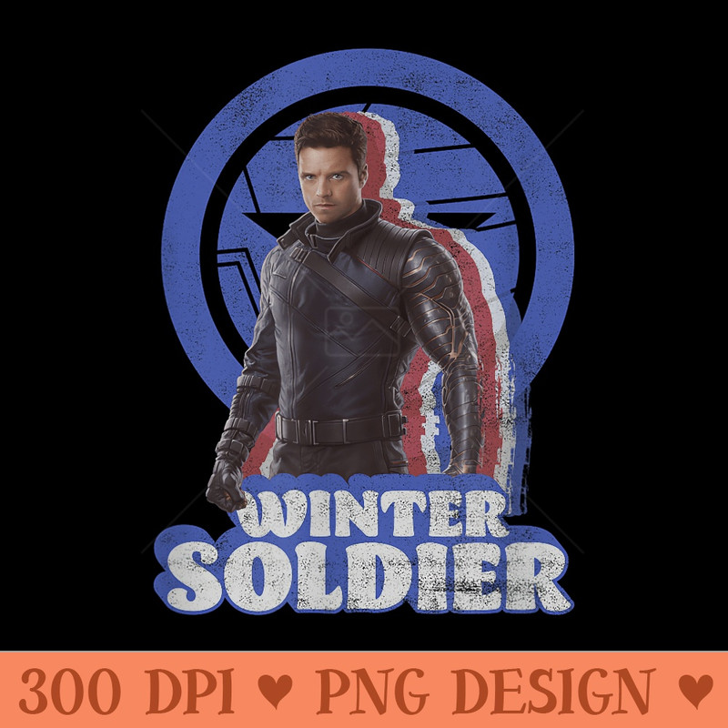 Marvel The Falcon And The Winter Soldier Bucky Retro - High Resolution PNG image download - Stunning Sublimation Graphics