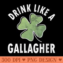 womens drink like a gallagher funny saint patricks day - transparent png clipart