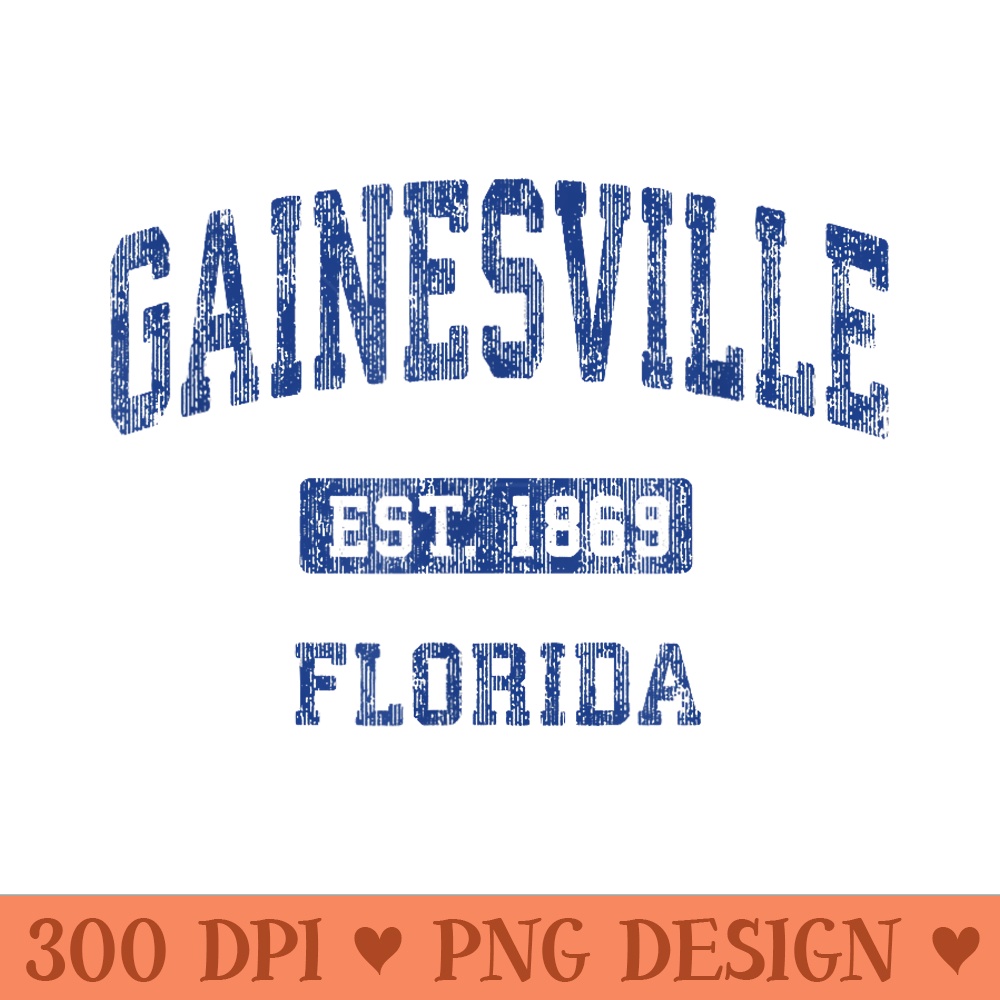Gainesville Florida FL Vintage Athletic Sports Design - High Quality PNG Clipart - Create with Confidence