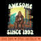 Awesome Since 1992 Fun Bigfoot Birthday Sasquatch Coffee - PNG image download - Instant Access To Downloadable Files