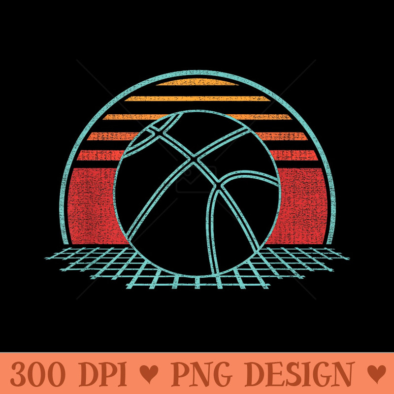 Basketball Lover Retro Vintage 80s Style Player - Printable PNG Graphics - High Resolution And Print Ready Designs