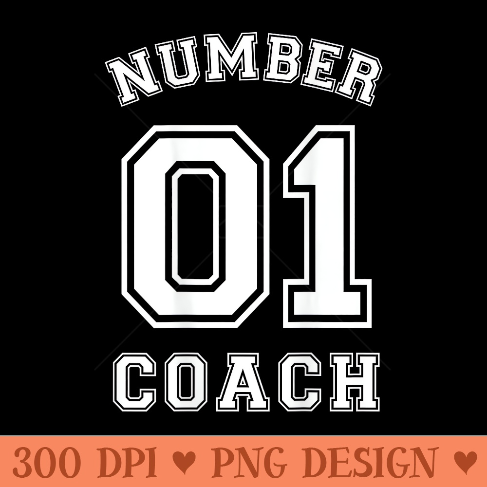 Number 1 Coach Sports Jersey Style - Transparent PNG download - Perfect for Sublimation Mastery