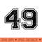Number 49 Varsity Distressed Vintage Sport Team Players Fan - PNG download - Perfect for Creative Projects
