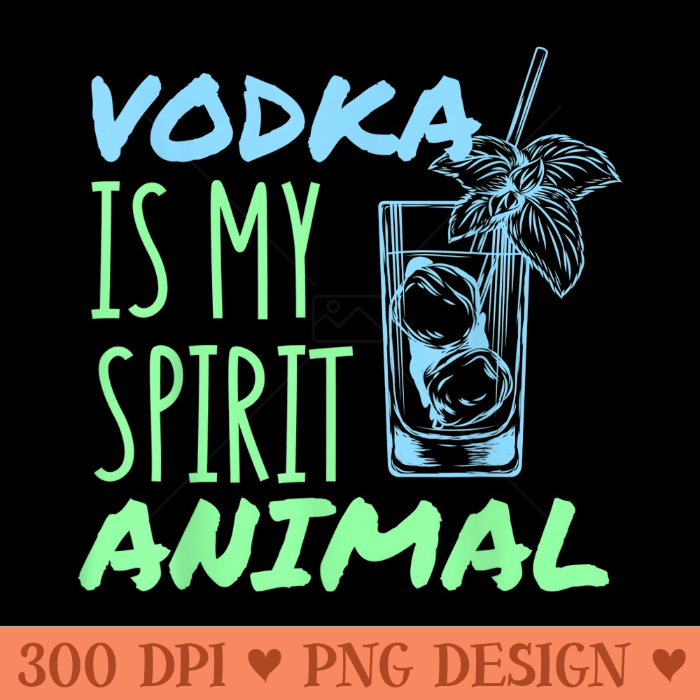 Funny Christmas Drinking Vodka Is My Spirit Animal - High Resolution PNG download - Unlock Vibrant Sublimation Designs