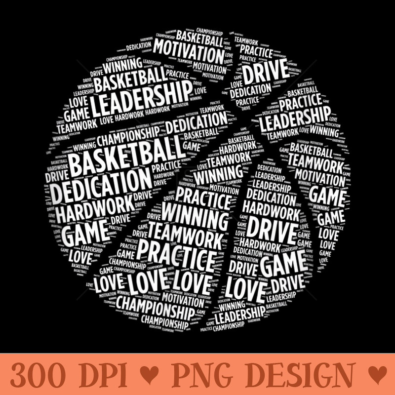 Basketball Motivational Word Cloud Funny Sports - PNG image download - Revolutionize Your Designs