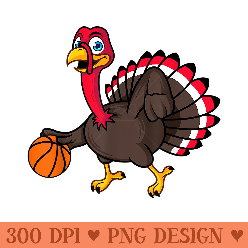 Thanksgiving Basketball Gobble Player Turkey Day Funny - Vector PNG Clipart - Instant Access To Downloadable Files