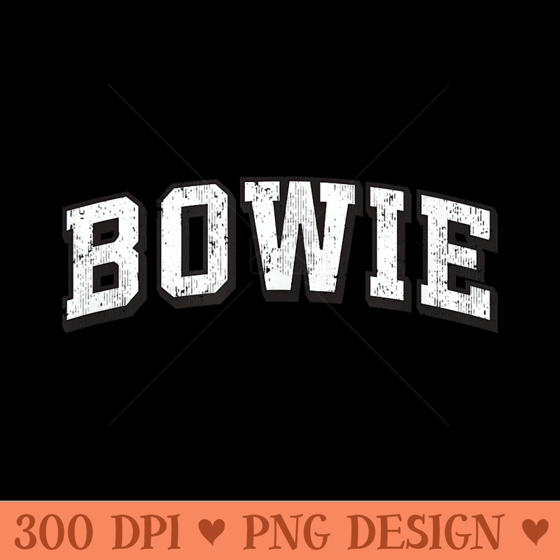 Bowie Maryland Vintage Athletic Sports BW Print - Ready To Print PNG Designs - Stunning Sublimation Graphics