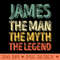James The Man The Myth The Legend First Name James - PNG image download - Perfect for Sublimation Mastery