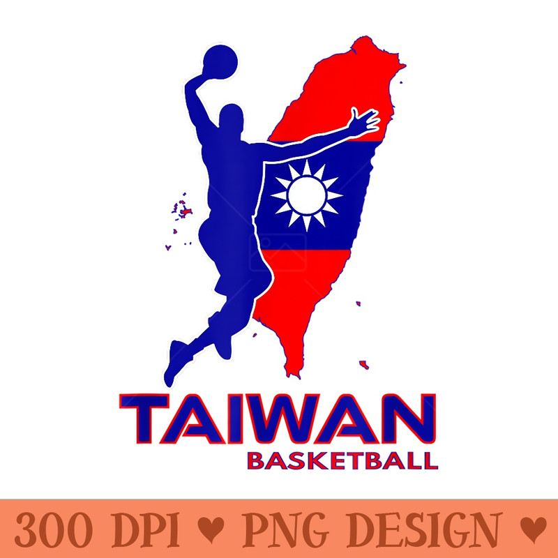 Pro Asian Taiwanese Basketball Player Taiwan Flag Map Art - PNG download - Perfect for Sublimation Art