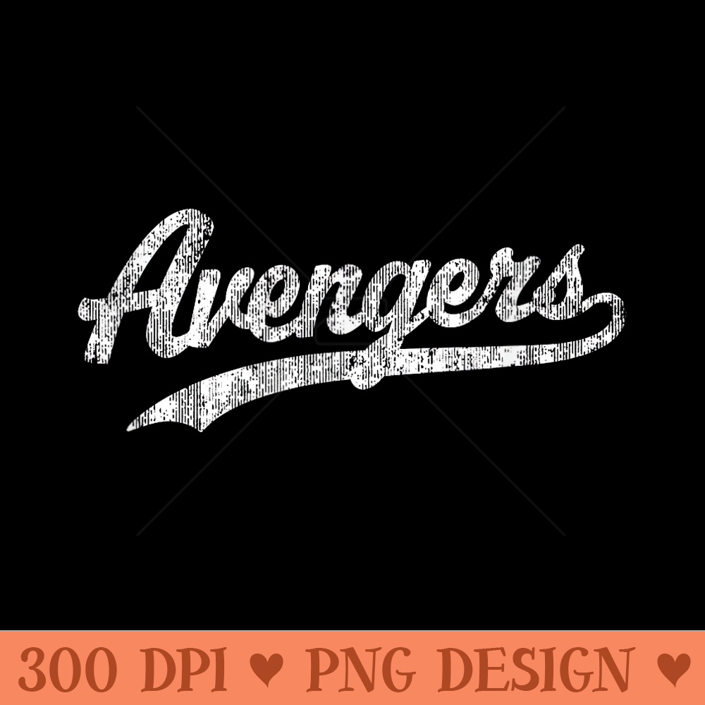Avengers T Vintage Sports Name Design - Digital PNG Downloads - Quick And Seamless Download Process