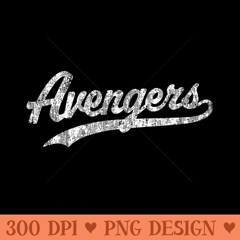 Avengers T Vintage Sports Name Design - Digital PNG Downloads - Quick And Seamless Download Process