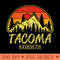 Vintage Tacoma Washington WA Mountains Hike Hiking Souvenir - Ready To Print PNG Designs - High Resolution And Print Ready Designs