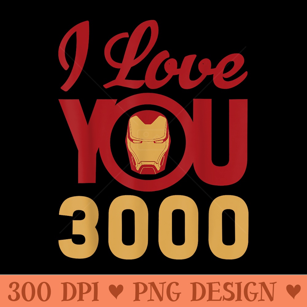 Marvel Avengers Endgame Iron Man I Love You 3000 Helmet Logo - Trendy PNG Designs - Versatile And Customizable Designs