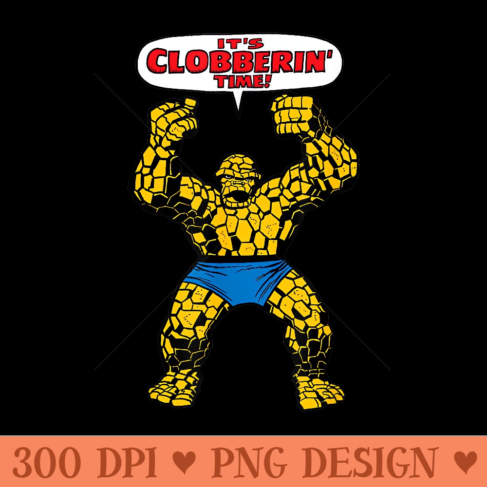 Marvel Fantastic Four The Thing Clobberin Time T - Modern PNG designs - Bold & Eye Catching