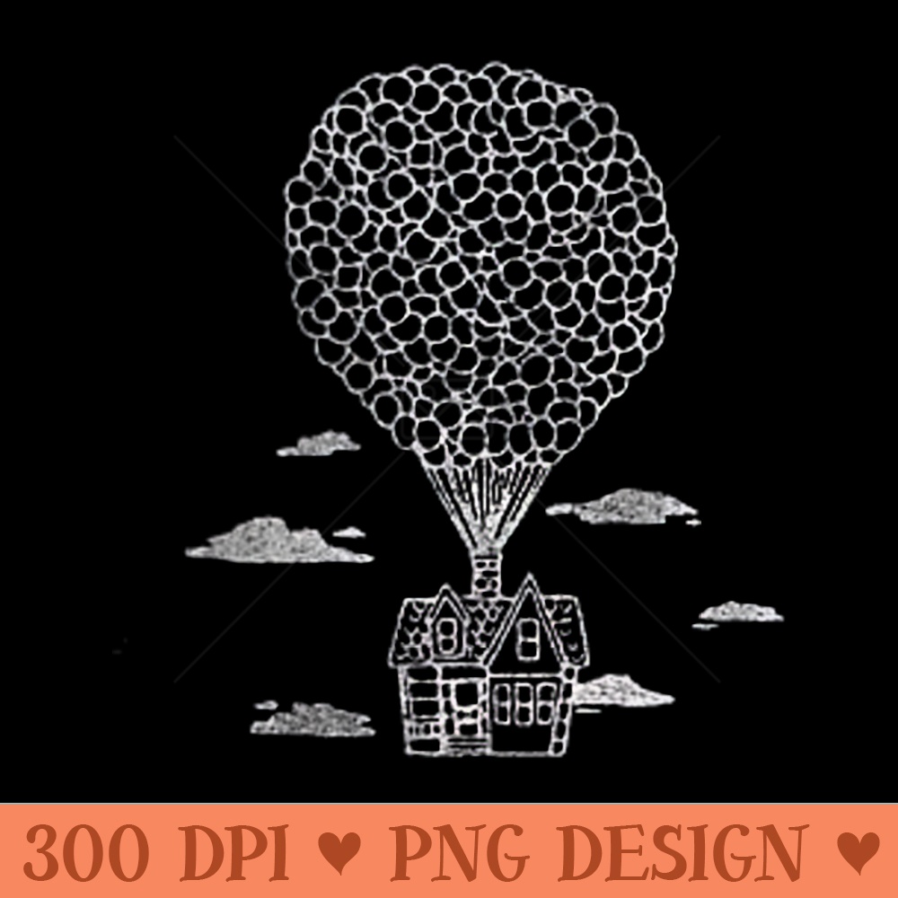 Disney Pixar Up Balloon Adventure Sketch Front Back - Trendy PNG Designs - Versatile And Customizable Designs