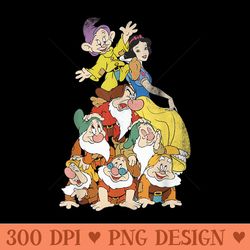 disney snow white seven dwarf stack graphic t - png clipart for graphic design