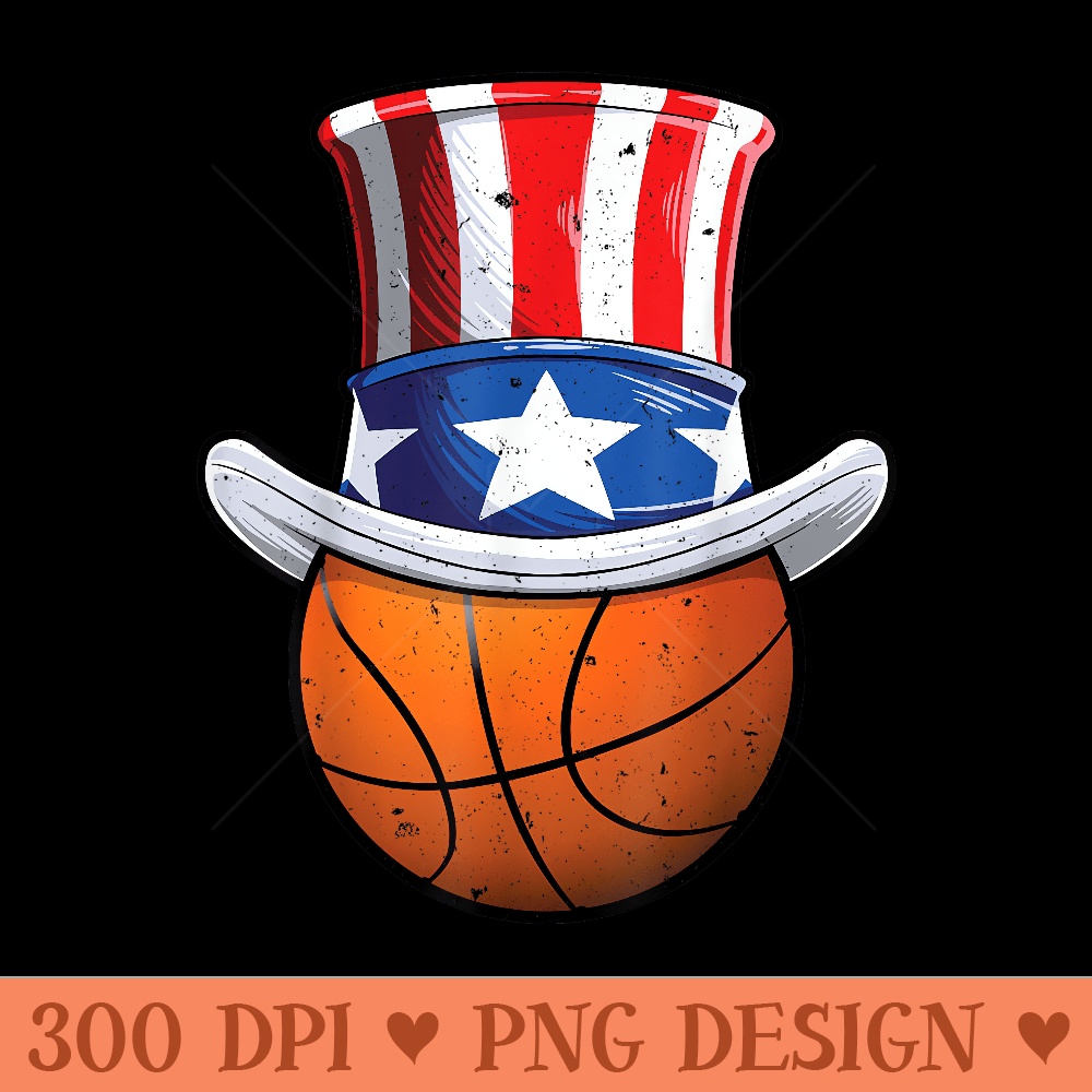 Basketball Uncle Sam T 4th of July American Flag - PNG clipart download - Spice Up Your Sublimation Projects