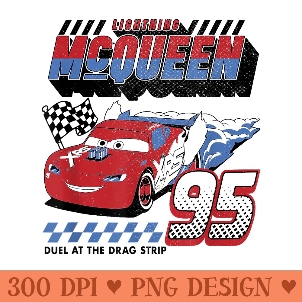 Disney Pixar Cars Lightning McQueen Americana Car Race - PNG download with transparent background - Perfect for Sublimation Mastery