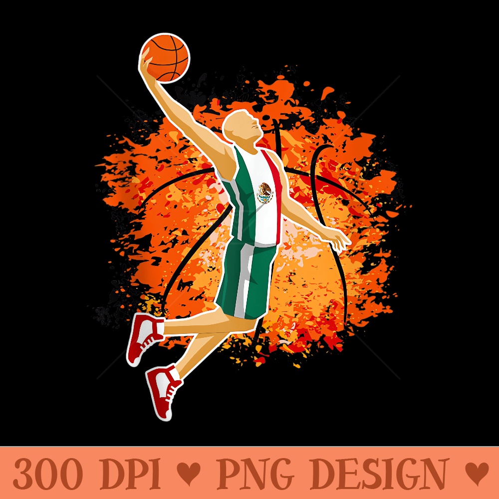 Mexico Basketball Fans Jersey Pride Mexican Flag Slam Dunk - Unique PNG Artwork - Perfect for Creative Projects