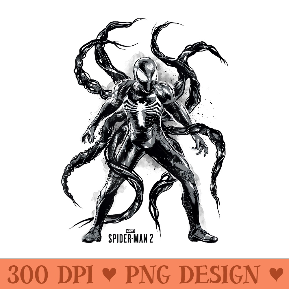 Marvel SpiderMan 2 Black Suit Peter Symbiote Tentacles - High Resolution PNG image download - Versatile And Customizable Designs