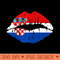 Womens Croatia Flag Kiss Lips I Croatian Sports Jersey Croatia - High Quality PNG files - Perfect for Personalization