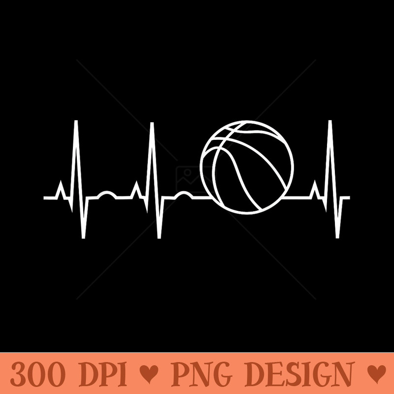 Heartbeat Basketball Best Basketball Player Fan - Digital PNG Downloads - Stunning Sublimation Graphics