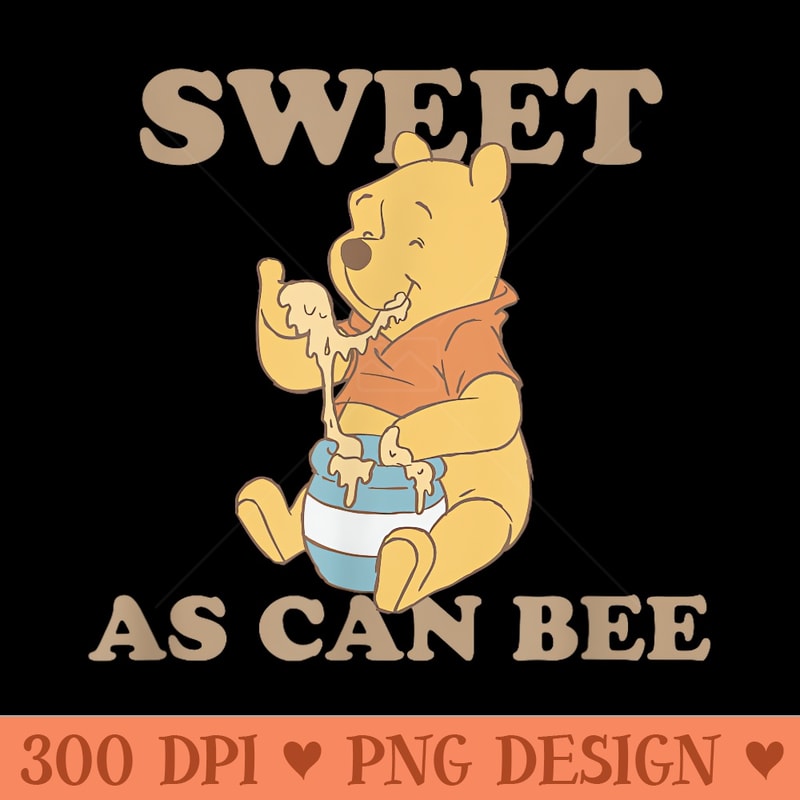 Disney Winnie The Pooh Sweet As Can Bee Eating Honey Vintage - Printable PNG Graphics - Bring Your Designs to Life