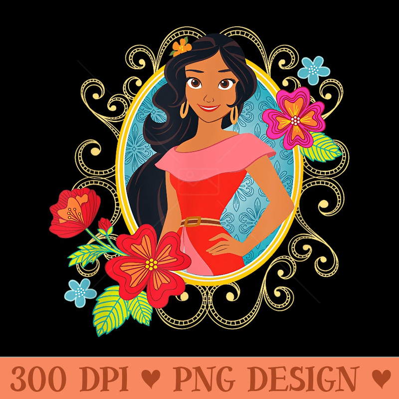 Disney Princess Elena of Avalor Floral - PNG Graphics - Easy To Print And User Friendly Designs
