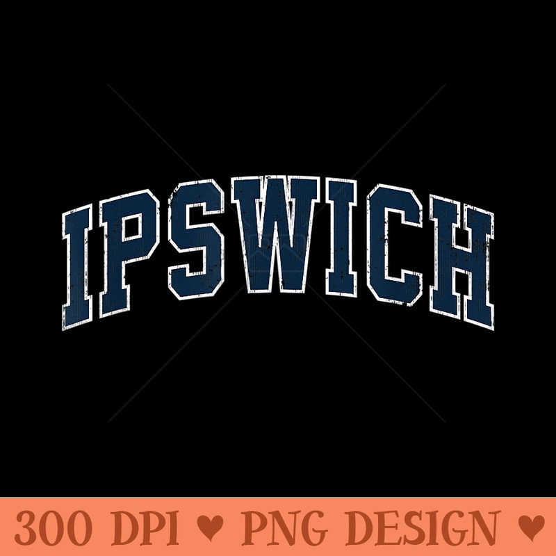 Ipswich Massachusetts MA Vintage Sports Design Navy Design - PNG Clipart - Revolutionize Your Designs
