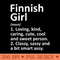FINNISH GIRL FINLAND Funny Country Home Roots Descent - Digital PNG Artwork - Versatile And Customizable Designs