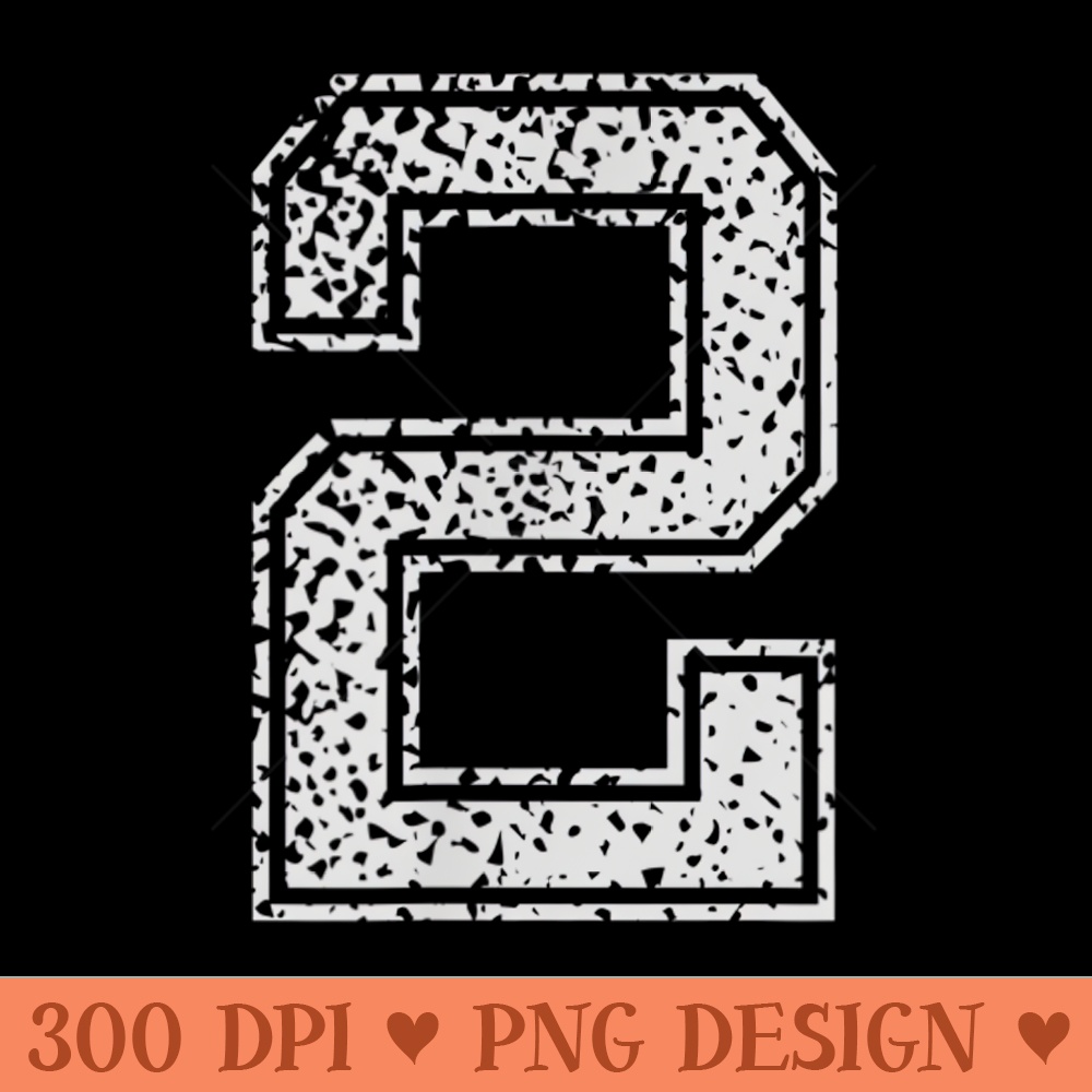 Number 2 Numbered retro Style - PNG Templates - Bold & Eye Catching