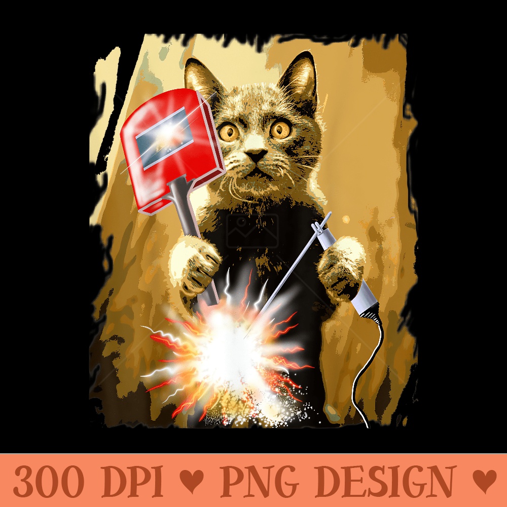Welder Funny Welding cat welder - Printable PNG Images - Bring Your Designs to Life
