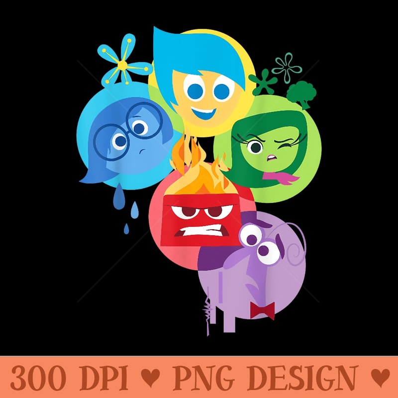 Disney Pixar Inside Out Simple Group Shot Graphic T - Digital PNG Downloads - Perfect for Personalization