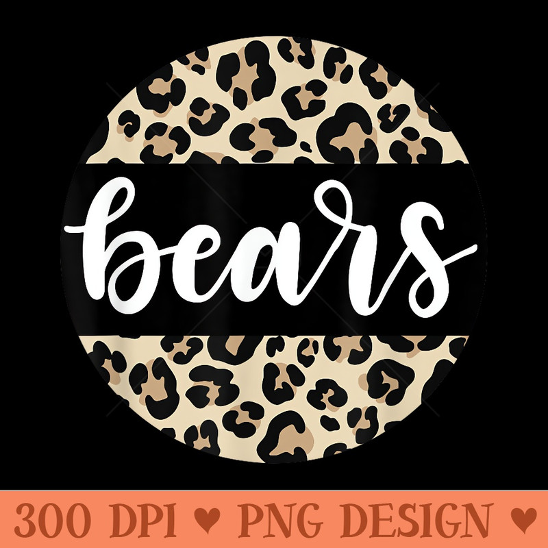 Leopard Print Bears Team Mascot School Spirit Game Night - PNG Clipart - Eco Friendly And Sustainable